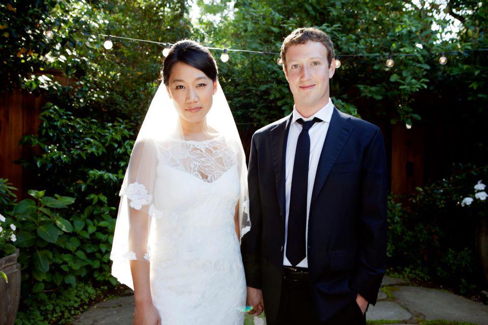 Mark Zuckerburg and Priscilla Chan wedding marriage wife hot asian fashion love