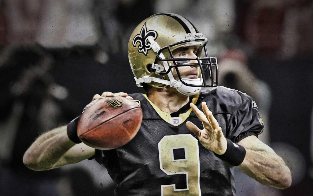 Drew Brees, New Orleans Saints jersey for 2013-2014, wallpaper