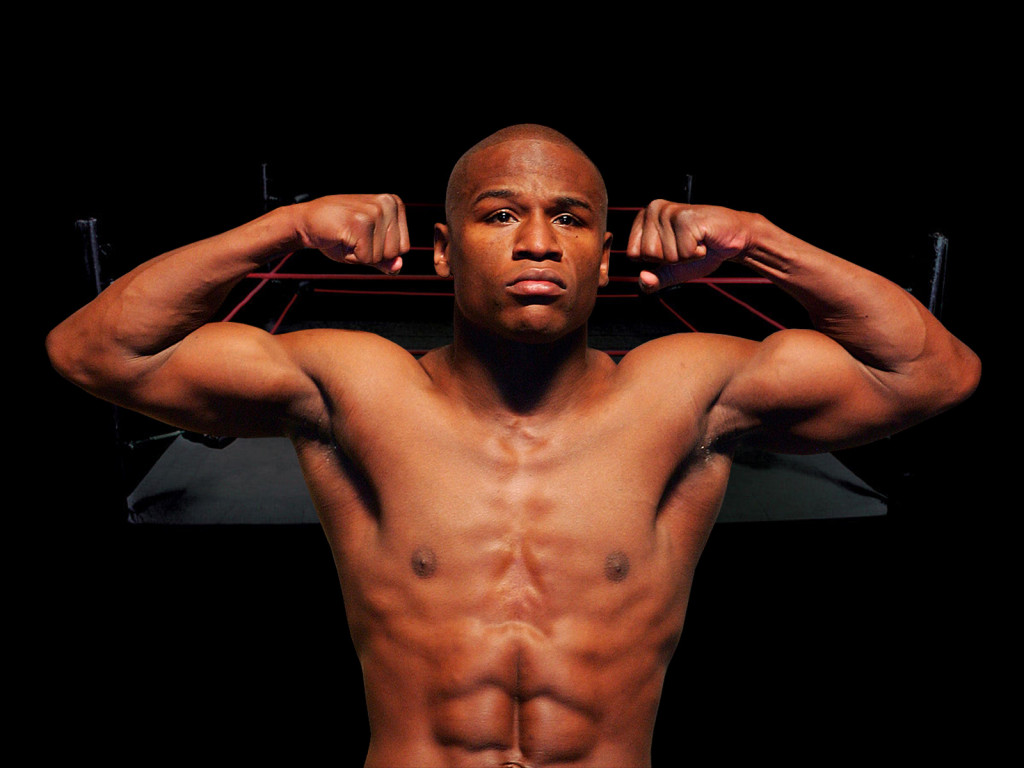 Floyd Mayweather biceps muscles and six pack abs in 2013-2014 wallpaper