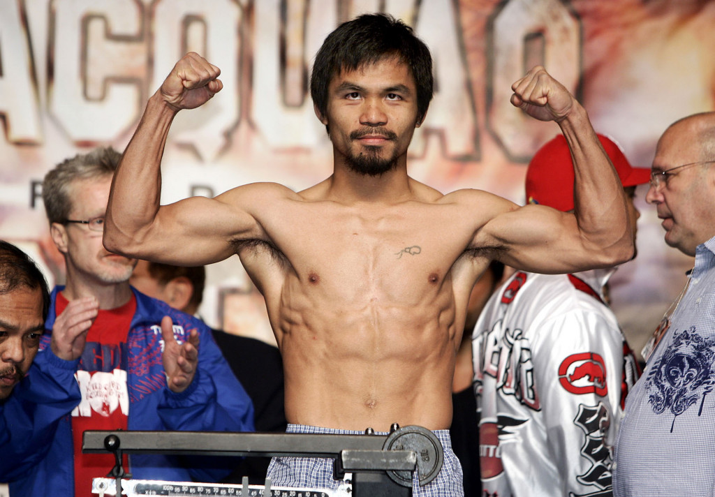 Manny Pacquiao biceps muscles and six pack abs, 2013-2014 wallpaper