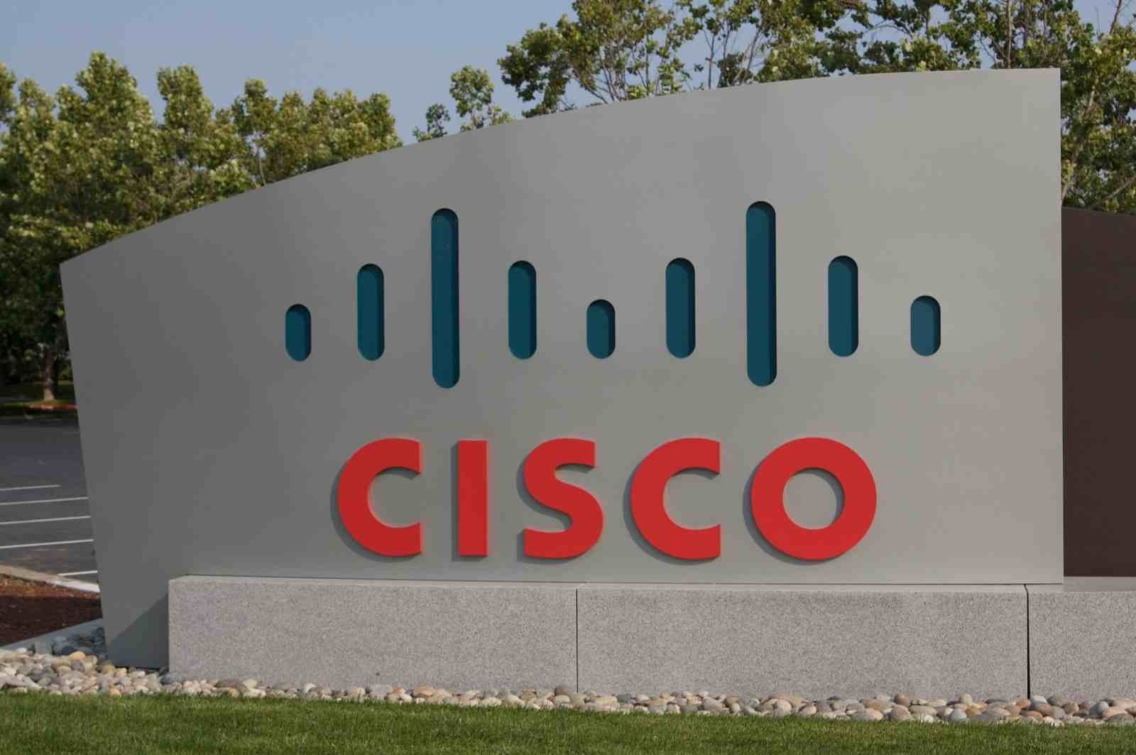 Cisco Systems logo, in stone