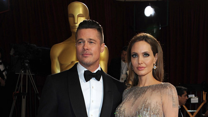Brad Pitt and Angelina Jolie at the Oscars ceremony 2014