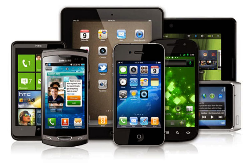 Smartphones and tablets different displays