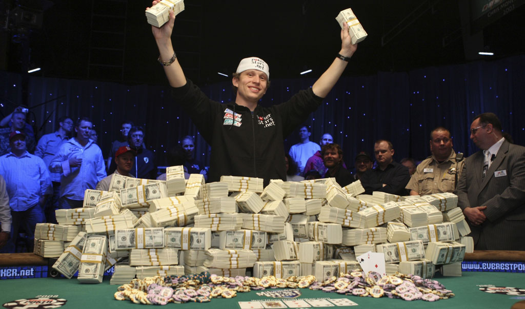 A Poker player wins a pile of money