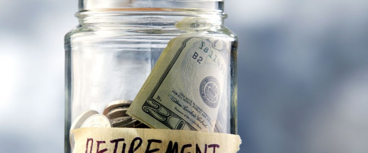 Retirement savings - Money in a jar