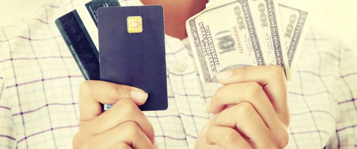 Credit cards, debit cards and money bills